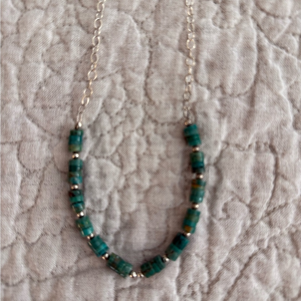 Barse Silver and Turquoise Necklace, 18”